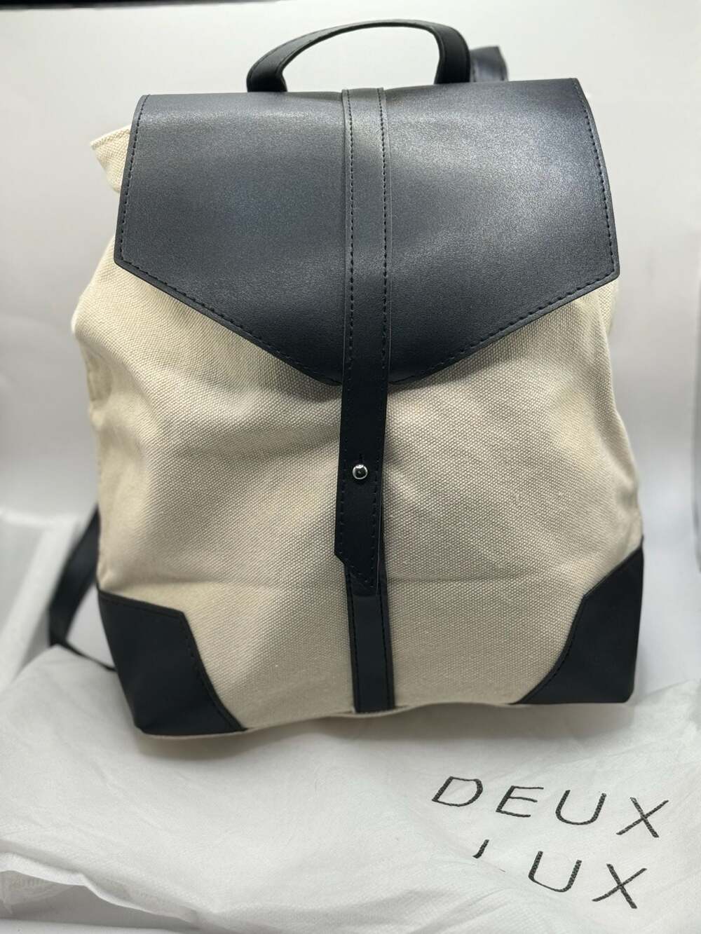 •Backpack Deux Lux Demi PETA 
•Vegan Black & White with Adjustable Straps 
•NWT